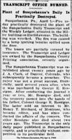 Transcript Newspaper (Fire 1900)